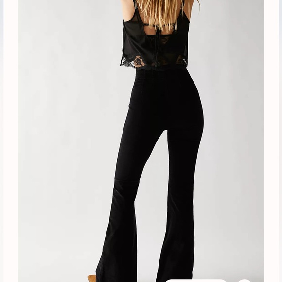 WE THE FREE Jayde Cord Flare Jeans Size 31/ Color Black - Picture 2 of 9